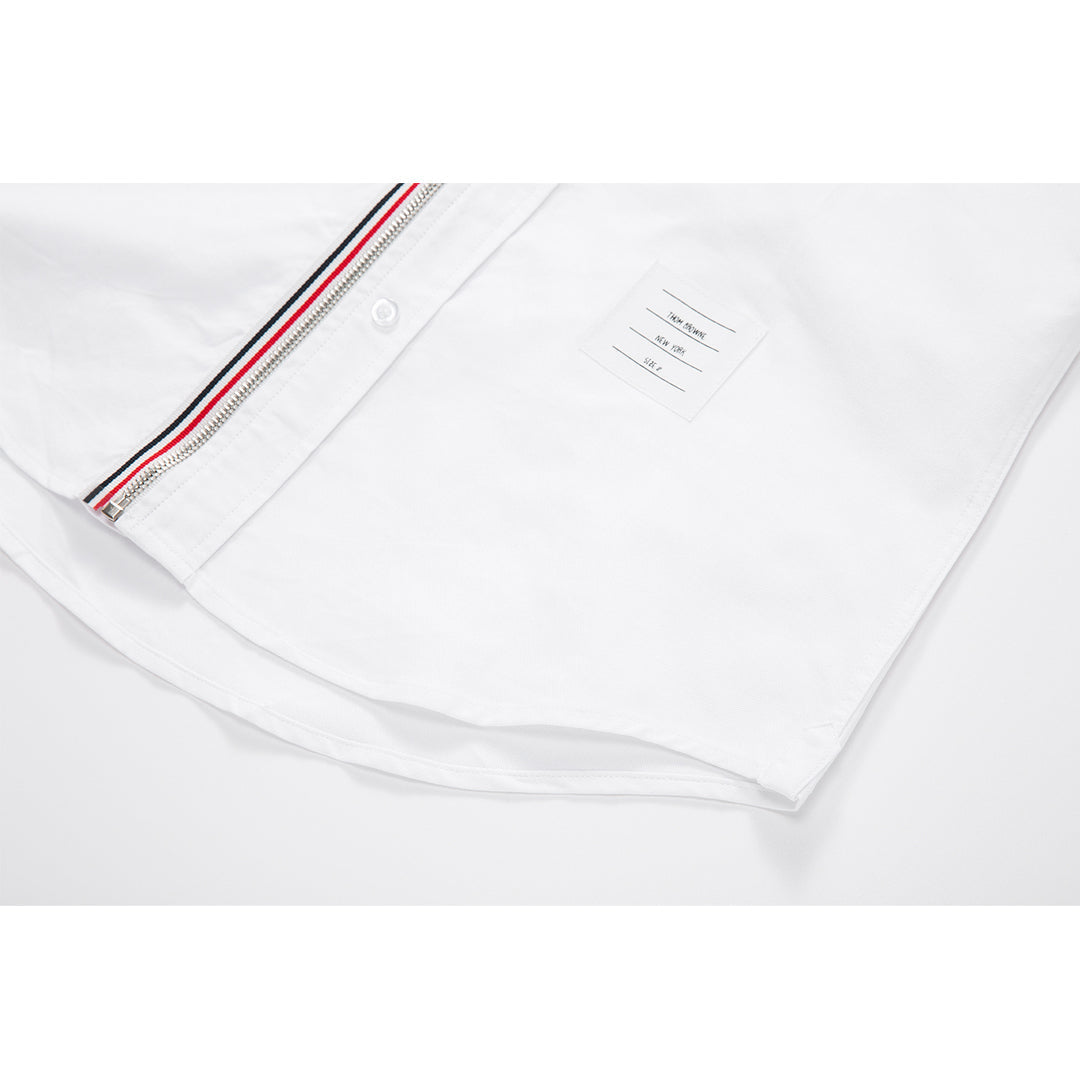Thom BrowneMen's Business Oxford Shirt - 100% Cotton Button-Front Dress Shirt
