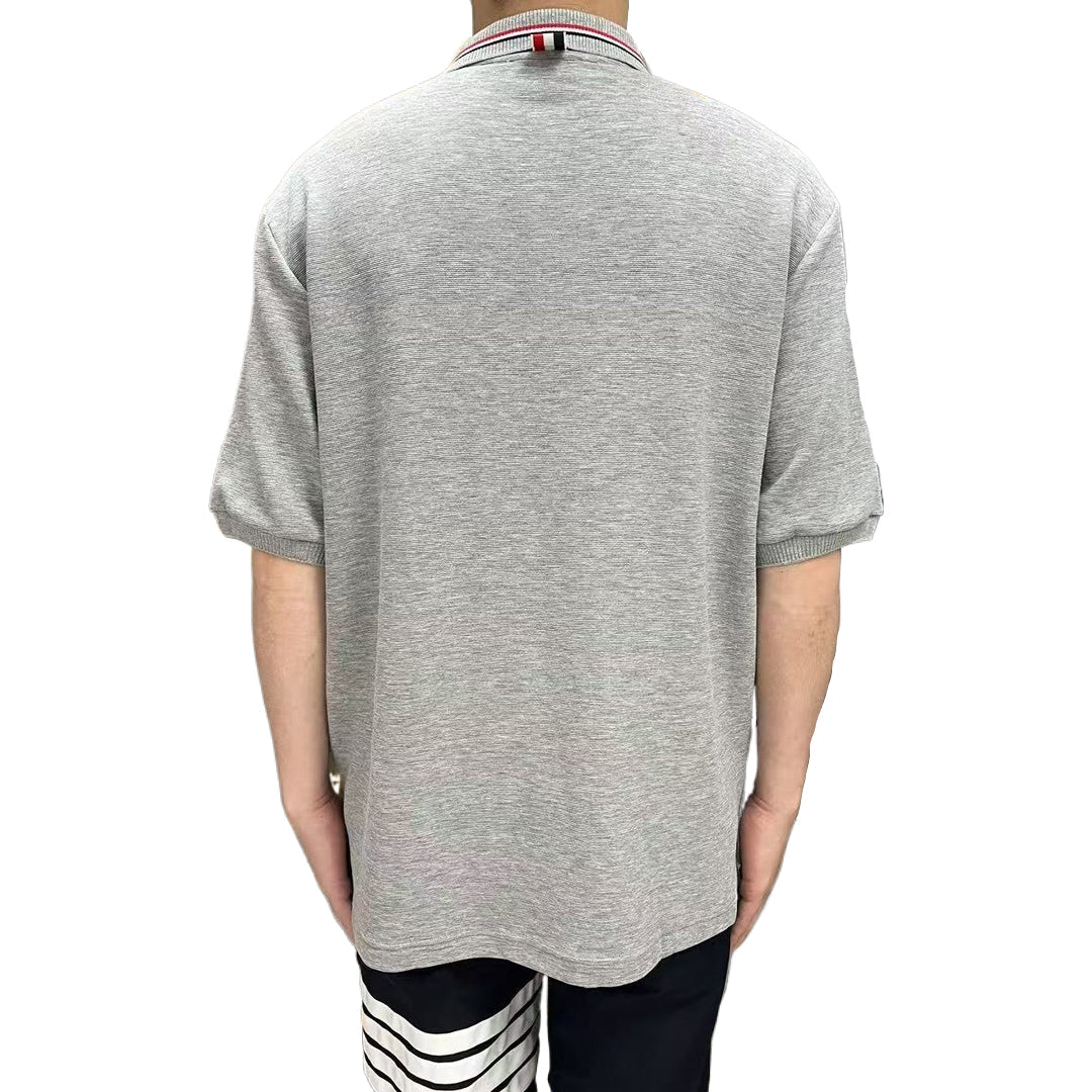 Thom BrowneMen's Signature Cotton Polo Shirt | 4-Bar Detail | Heritage Trim