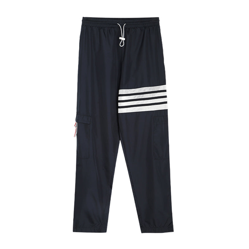 Thom BrowneMen's Four-Bar Casual Pants - 100% Cotton with Adjustable Backstrap