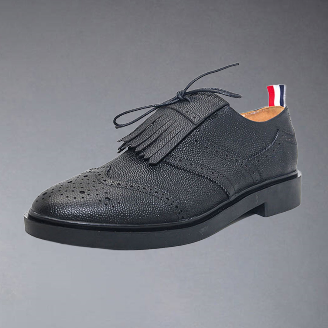 Thom BrowneMen's Premium Business Leather Shoes with Grosgrain Buckle - Executive Style