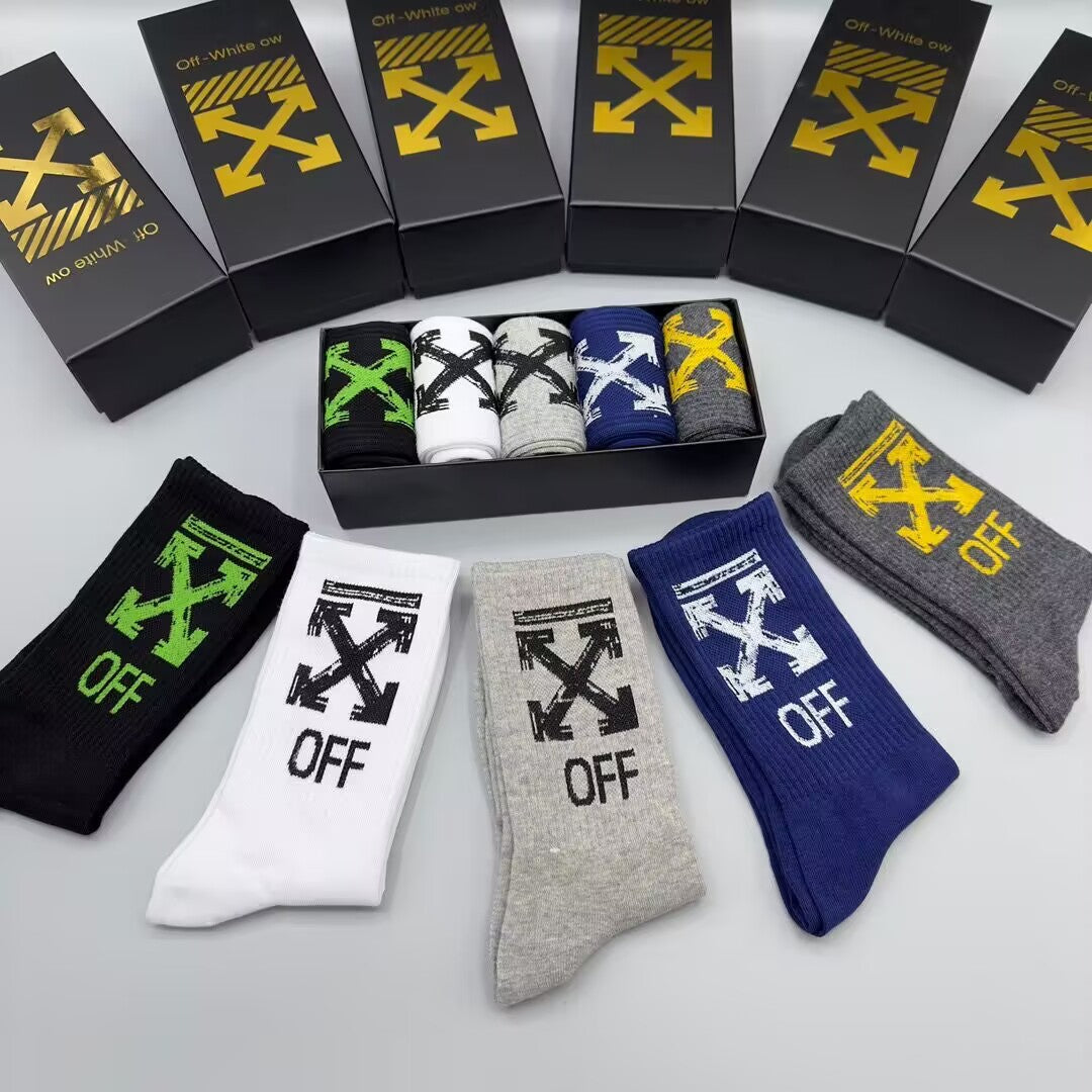 OFF-WHITE  Pure Cotton Mid-Length Socks