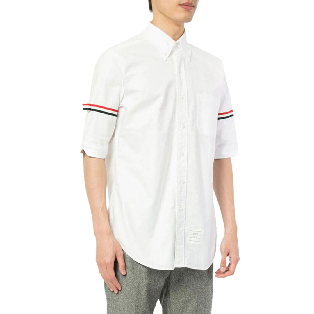 Thom BrowneClassic 4-Bar Striped Short Sleeve Oxford Shirt
