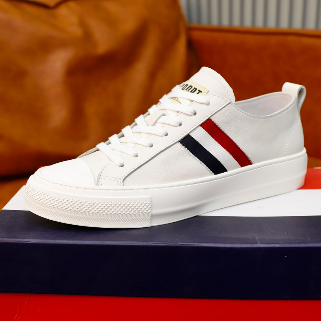 Thom BrowneMen's Classic Leather Sneakers - Premium Cowhide Low-Top Casual Shoes