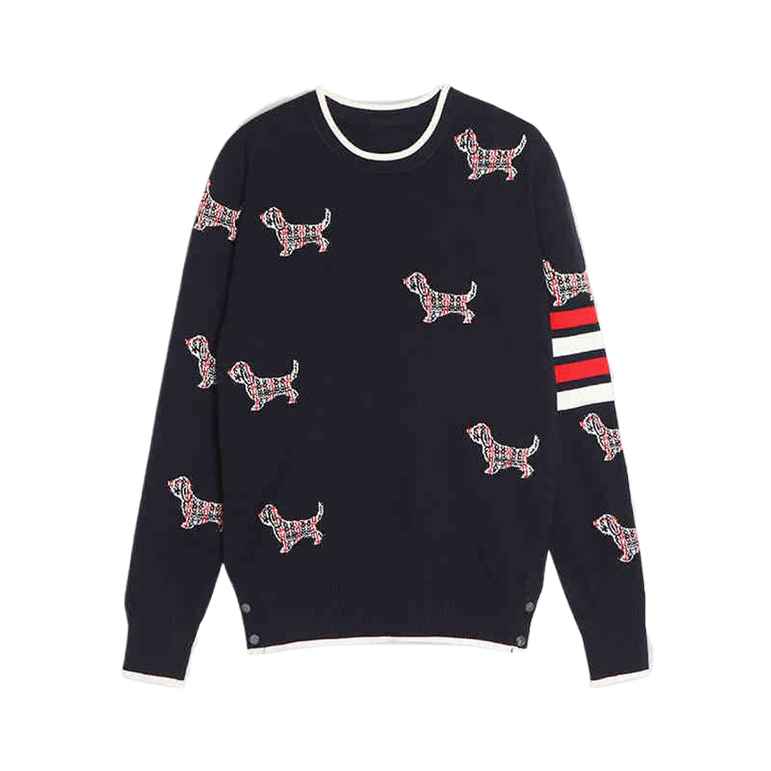 Thom Browne 4-Bar Merino Wool Crew Neck Pullover