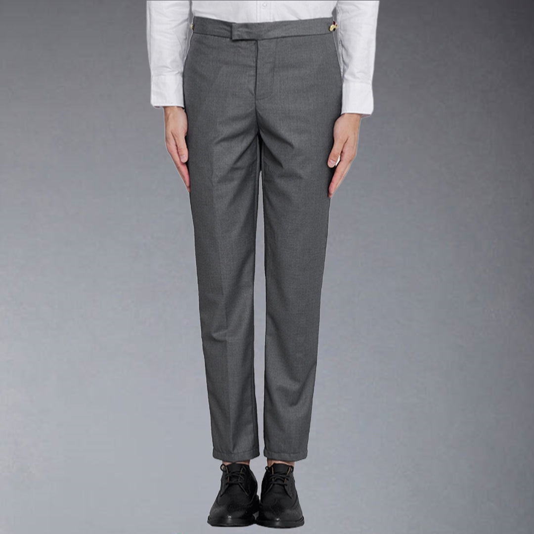 Thom BrowneMen's Casual Trousers - 100% Wool with Adjustable Backstrap