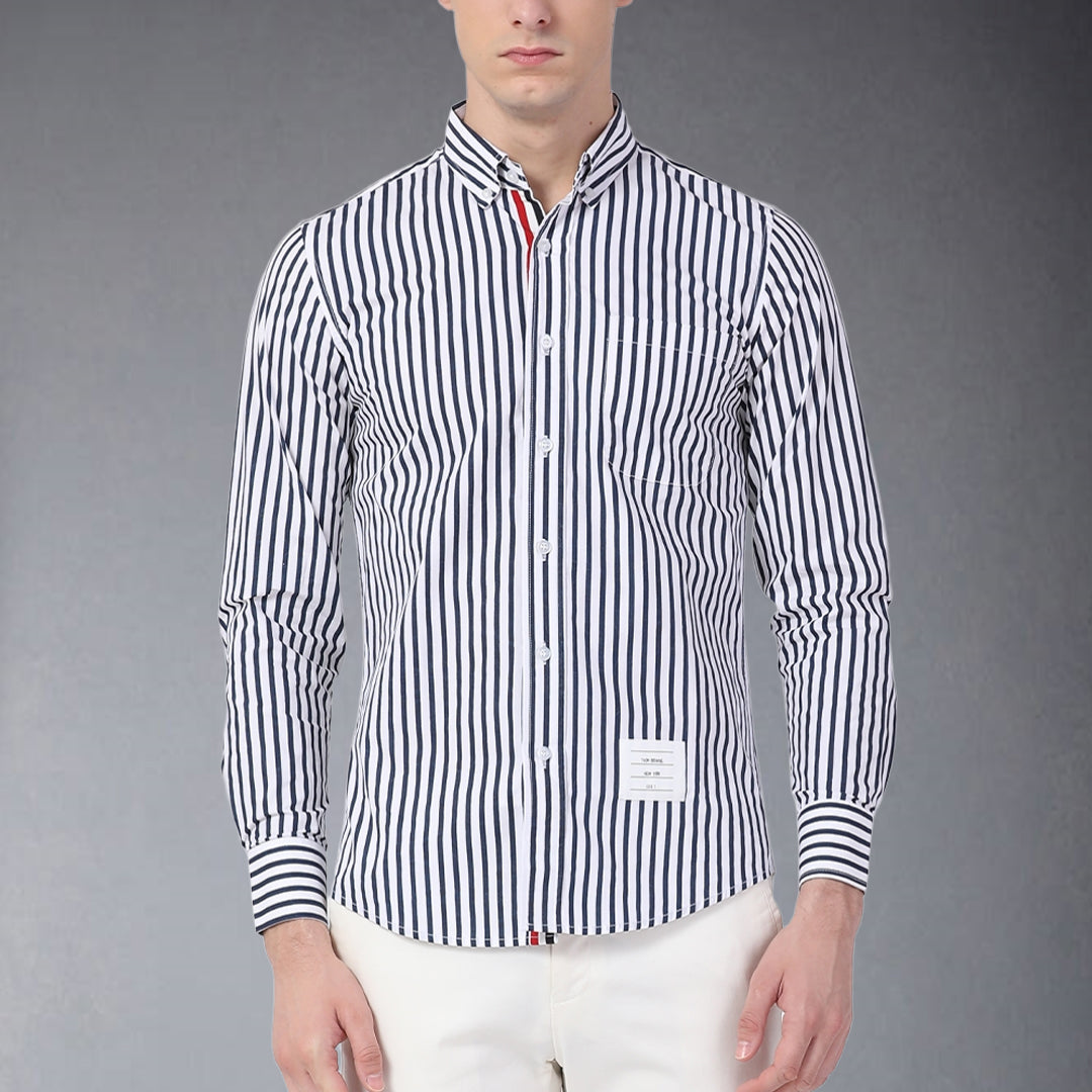 Thom BrowneMen's Oxford Elastic Business Shirt - Premium Cotton Dress Shirt