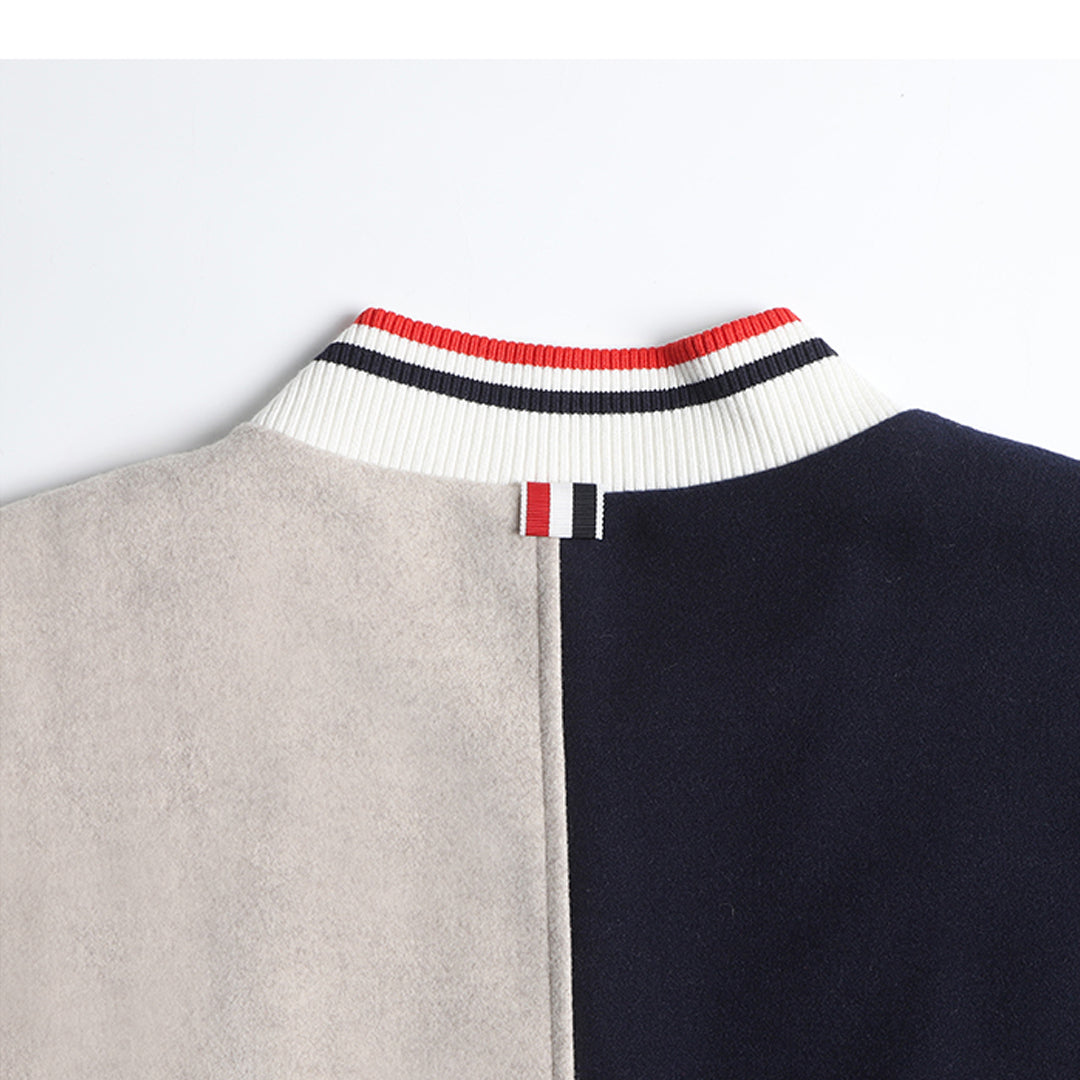 Color Block Jacket with Signature Grosgrain Detail