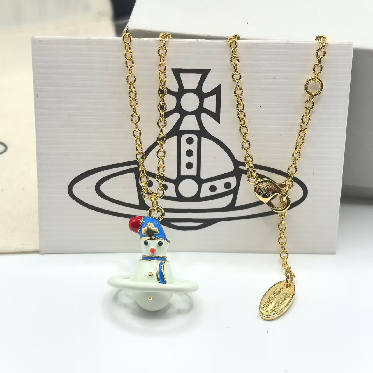 Vivienne Westwood Snowman Stud Earrings + Necklace