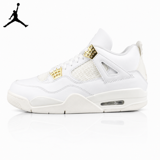 Air Jordan 4 Pure White with Gold Buckle AQ9129-170