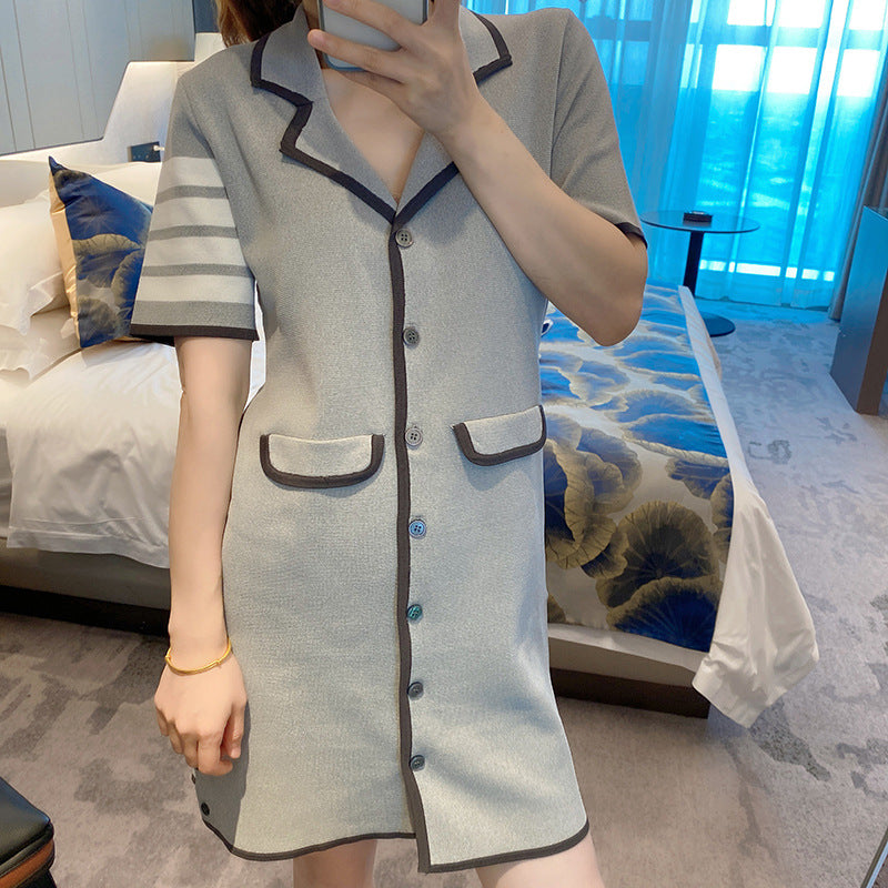 Japanese Lace Silk Dress - Partial Button Front