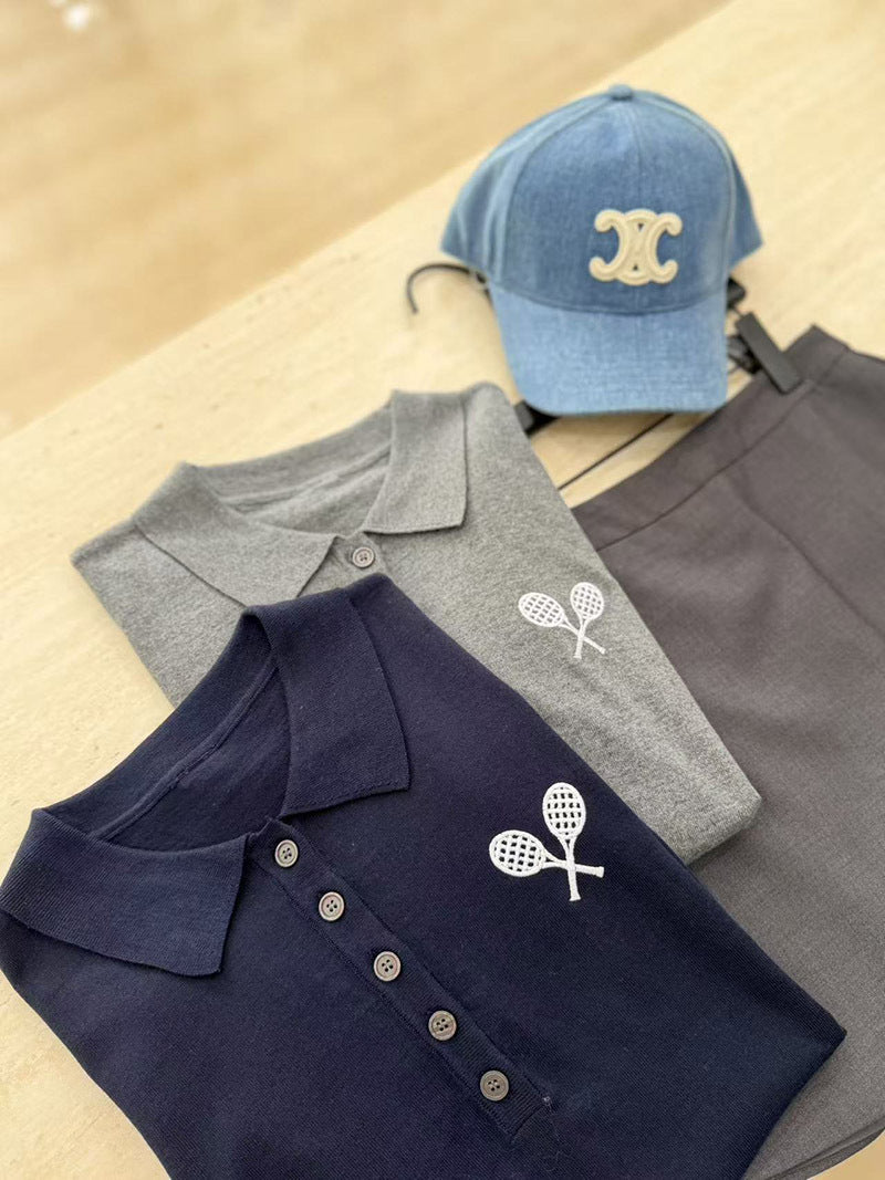 New Embroidered Knit T-Shirt