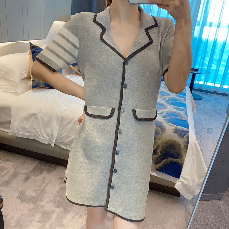 Japanese Lace Silk Dress - Partial Button Front