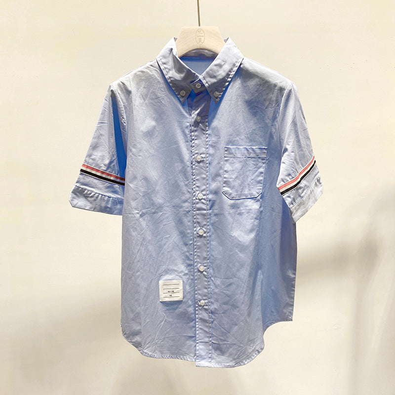 Thom BrowneWomen's Short Sleeve Cotton Shirt - Japanese Craftsmanship