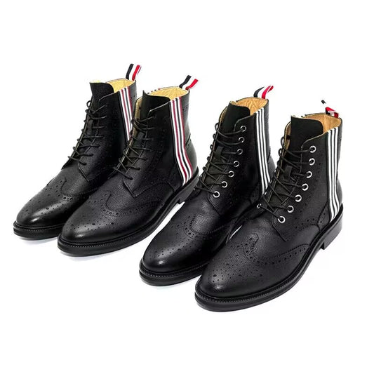 Thom BrowneMen's Top-Tier Premium Leather Dress Shoes with Grosgrain Buckle - Exceptional Craftsmanship