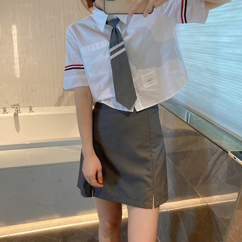 Thom BrowneWomen's Japanese School Style Cotton Shirt - Japanese Craftsmanship