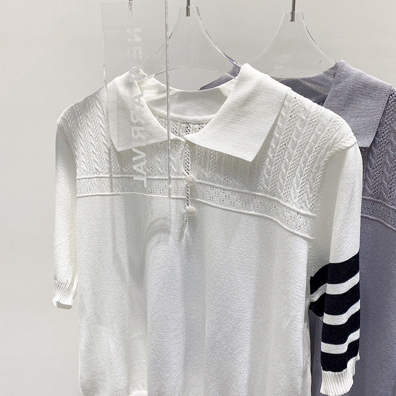 Thom BrowneWomen's Hollow Out Knit Sweater - Japanese Cotton