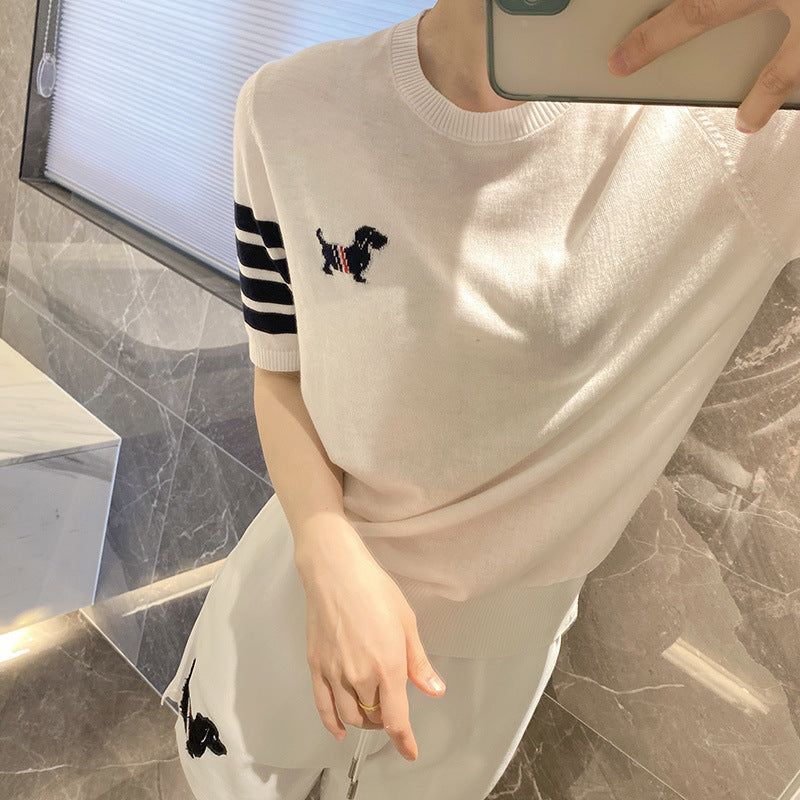 Thom BrowneAdorable Puppy Print Cotton T-Shirt for Women