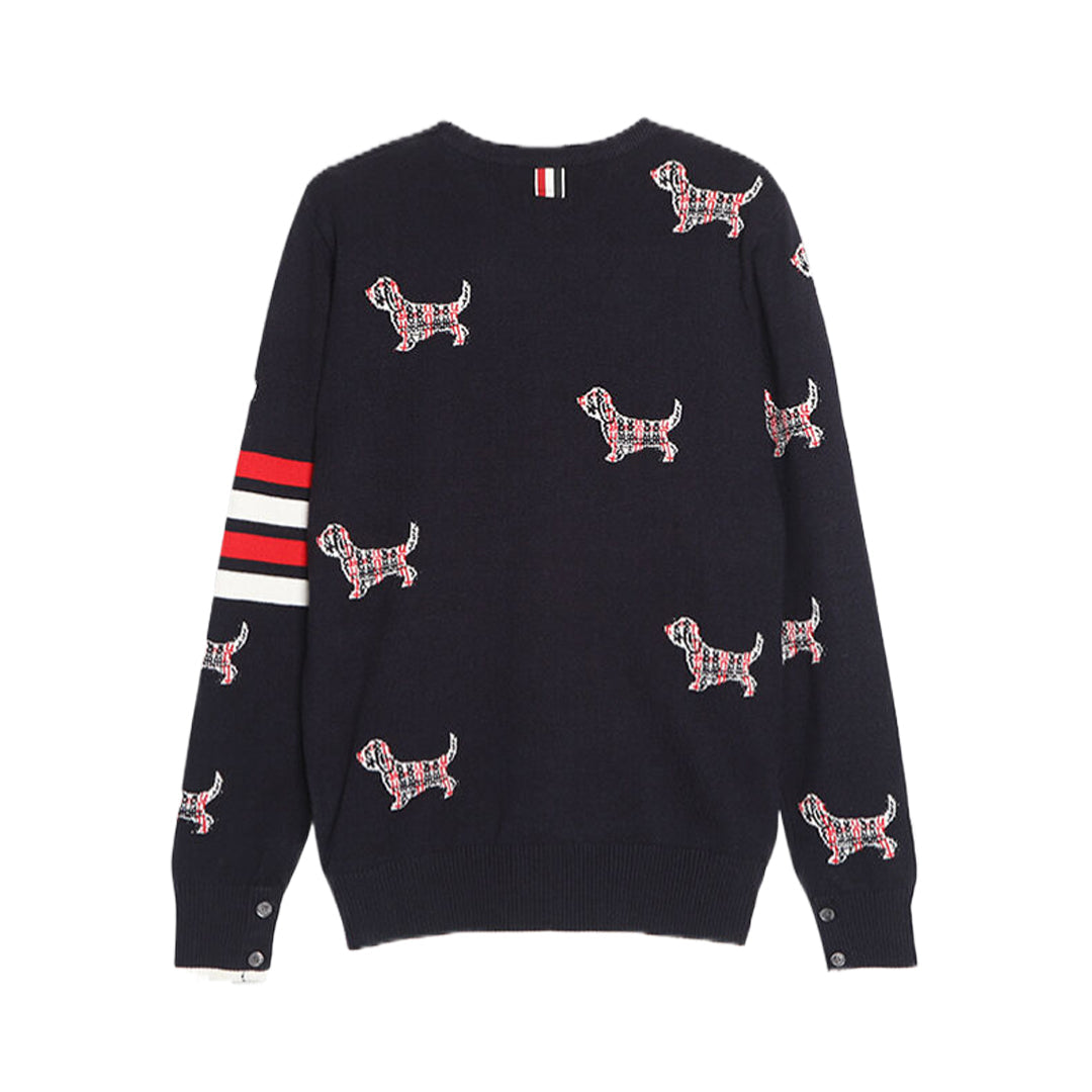 Thom Browne 4-Bar Merino Wool Crew Neck Pullover