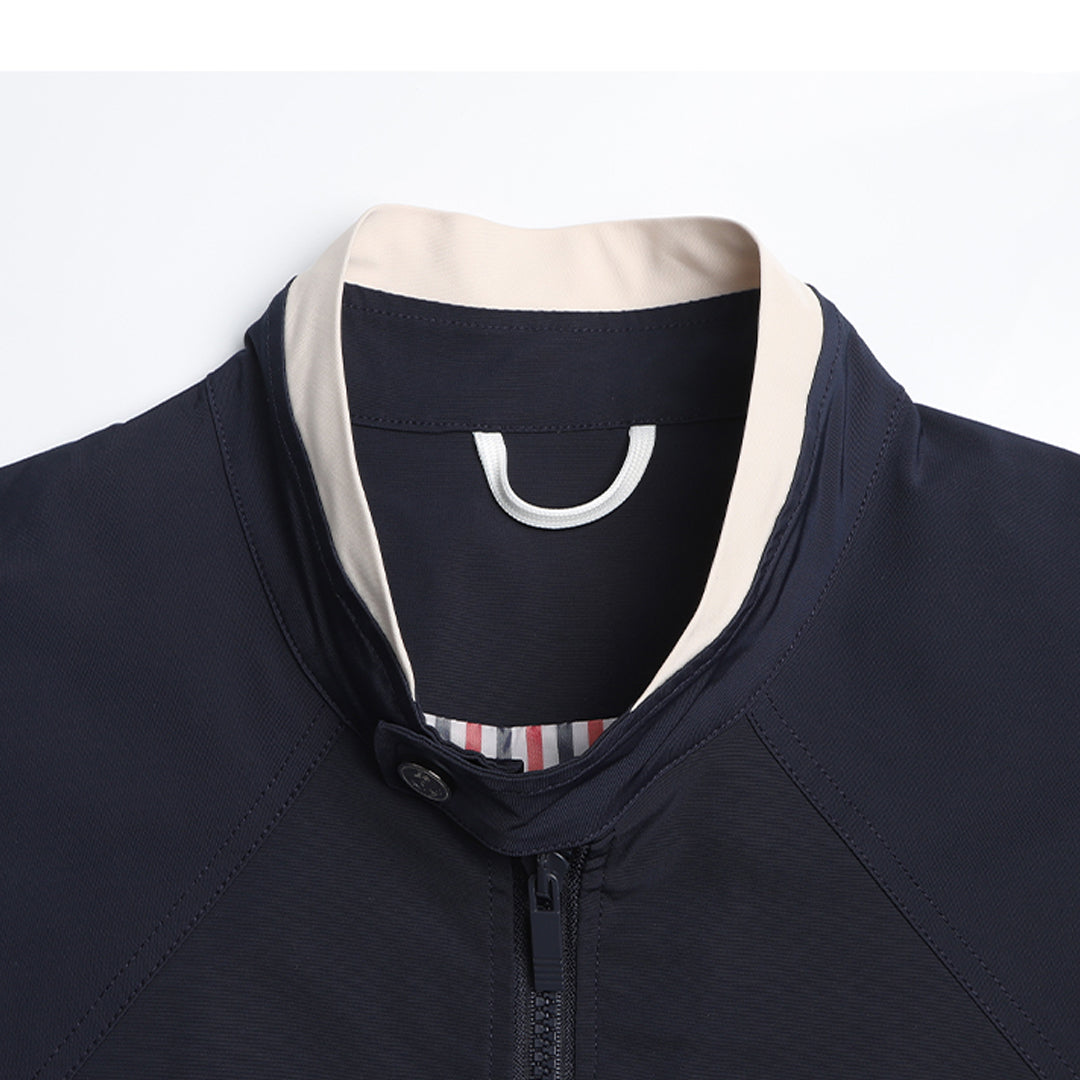 Color Block Jacket with Signature Grosgrain Detail