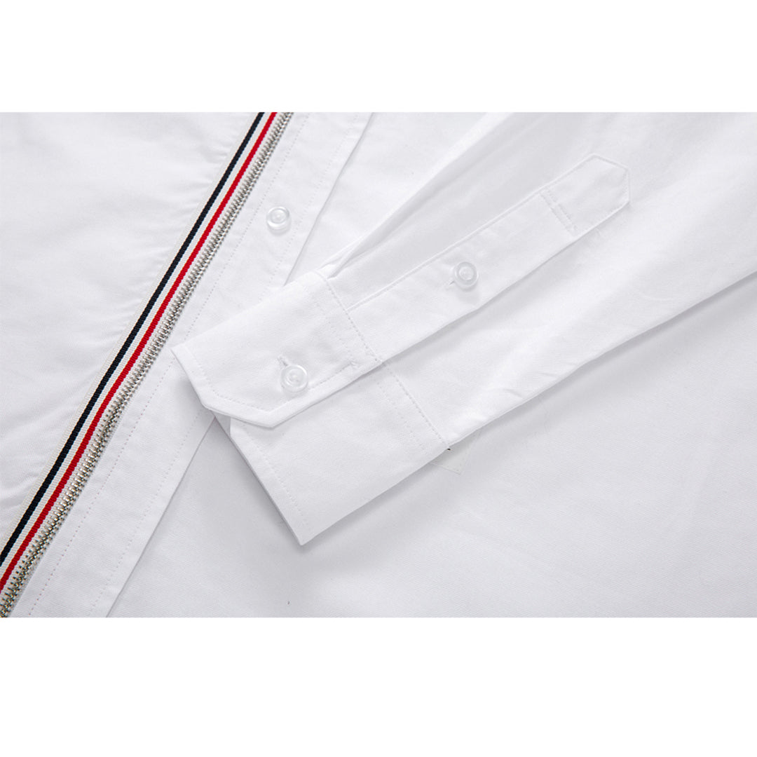 Thom BrowneMen's Business Oxford Shirt - 100% Cotton Button-Front Dress Shirt