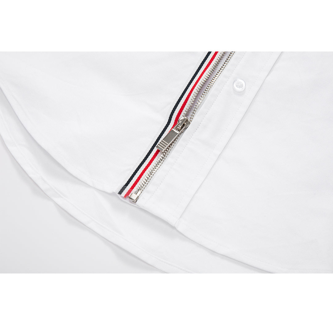 Thom BrowneMen's Business Oxford Shirt - 100% Cotton Button-Front Dress Shirt