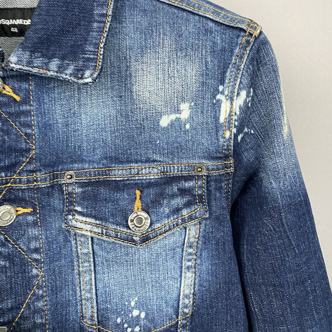 DSQ2 Men's Slim-Fit Denim Jacket | Premium Cotton Stretch