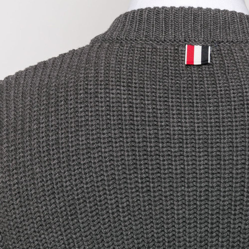 Thom Browne 4-Bar Knitted Zip-Up Sweater Coat