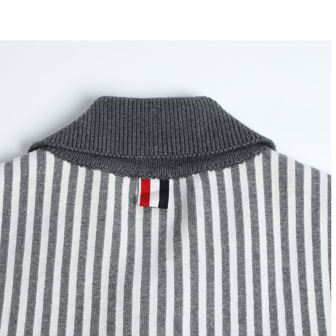 Thom BrownePremium 4-Bar Wool Blend Cardigan - 80% Virgin Wool