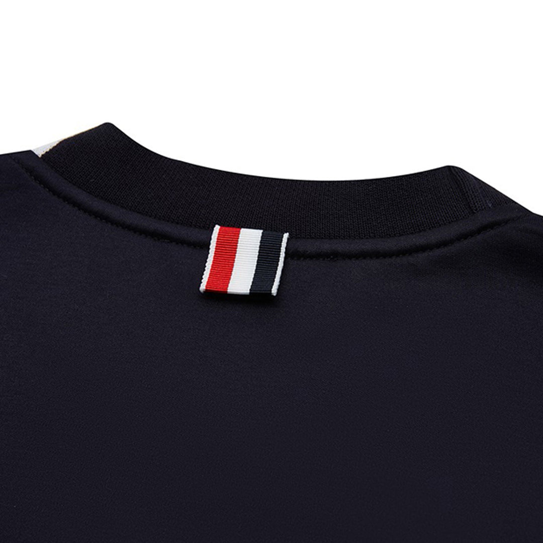 Thom BrowneMen's Premium Cotton T-Shirt | Signature Grosgrain Detail | Timeless Cut
