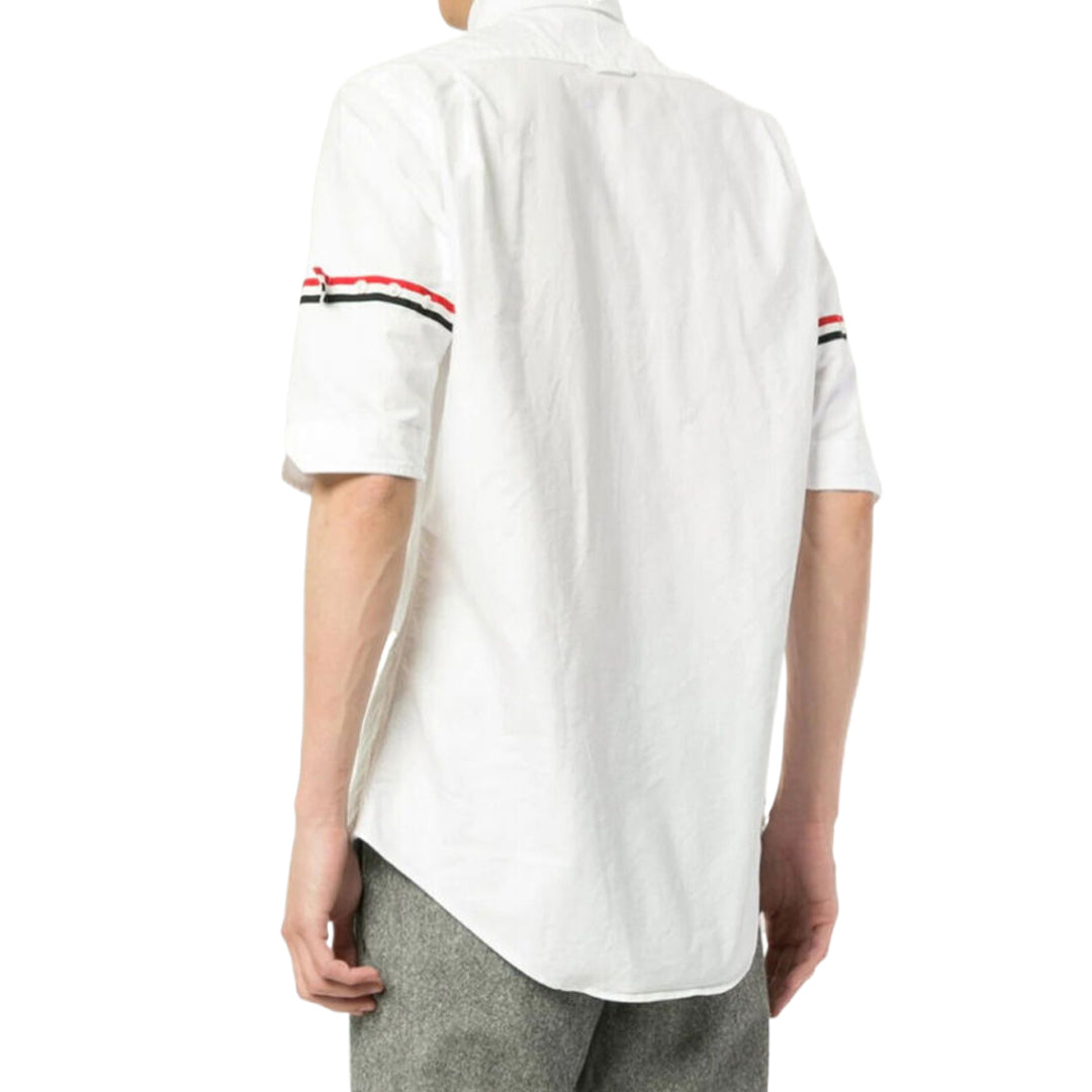 Thom BrowneClassic 4-Bar Striped Short Sleeve Oxford Shirt