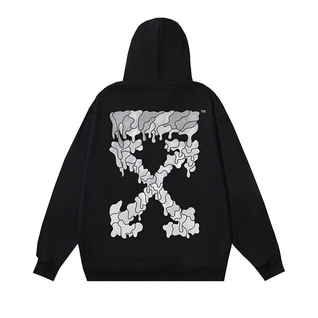 OFF-WHITELogo Print Oversized Hoodie – Dual-Tone | 100% Cotton