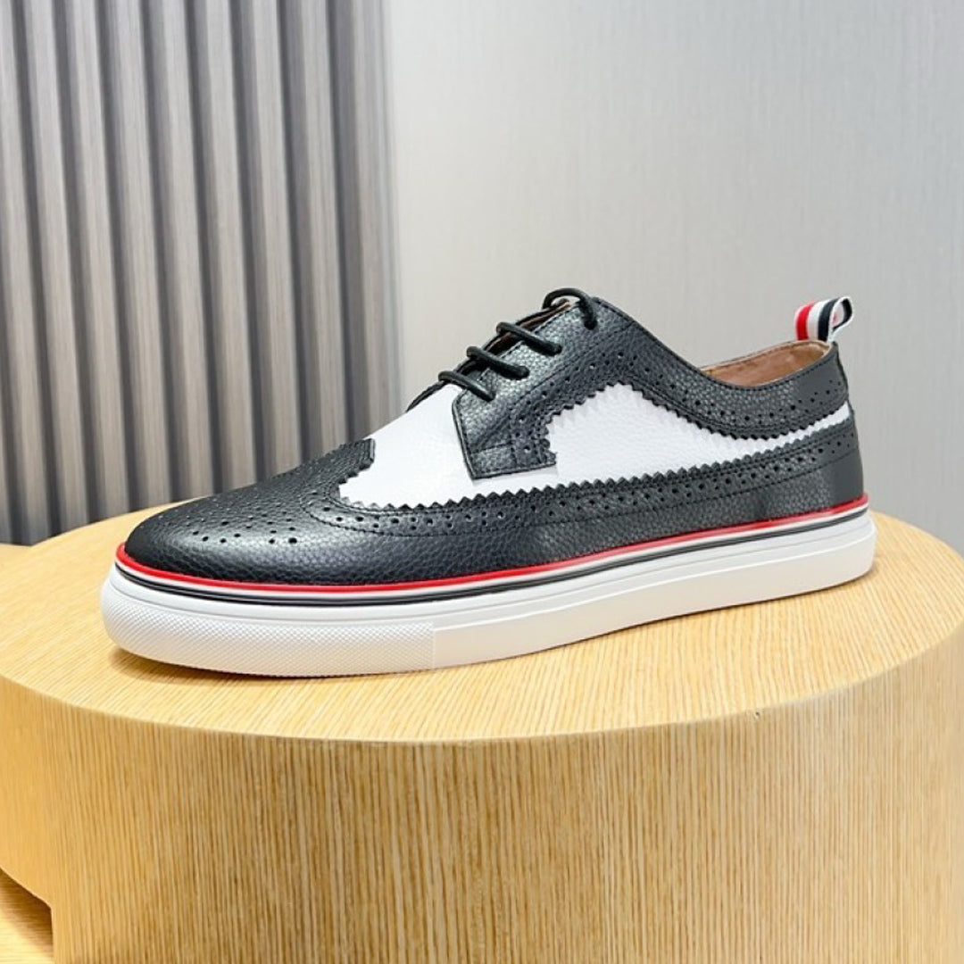 Thom BrownePremium Leather Sneakers with Grosgrain Buckle - Three Color Options