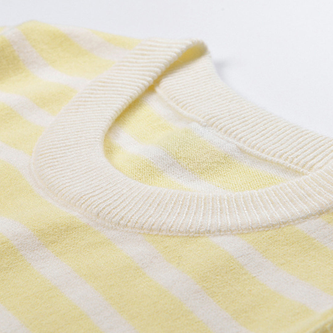 Thom BrowneWomen's Striped T-Shirt - Grosgrain Trim Detail