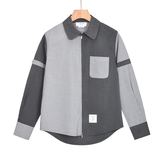 Color-Block Hooded Jacket | 100% Cotton | 2-Way Zip Closure