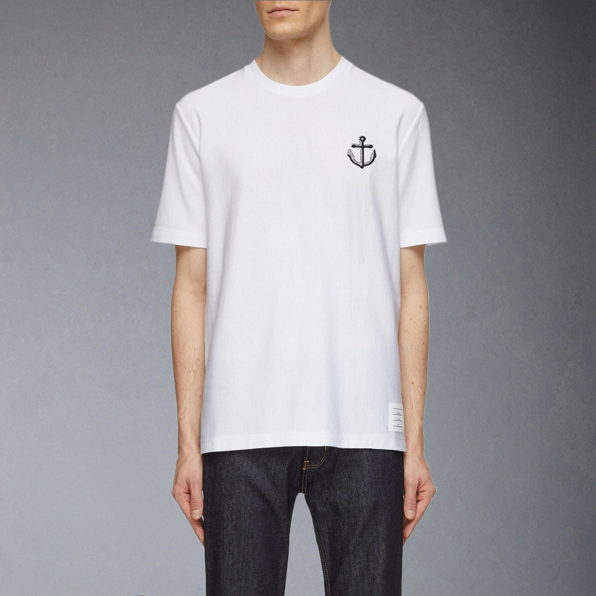 Thom BrowneAnchor embroidery T-shirt