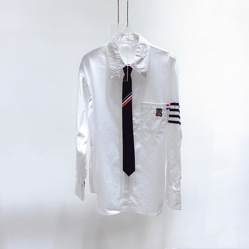 Thom BrowneWomen's Cotton Button Front Shirt - Japanese Made Classic Top