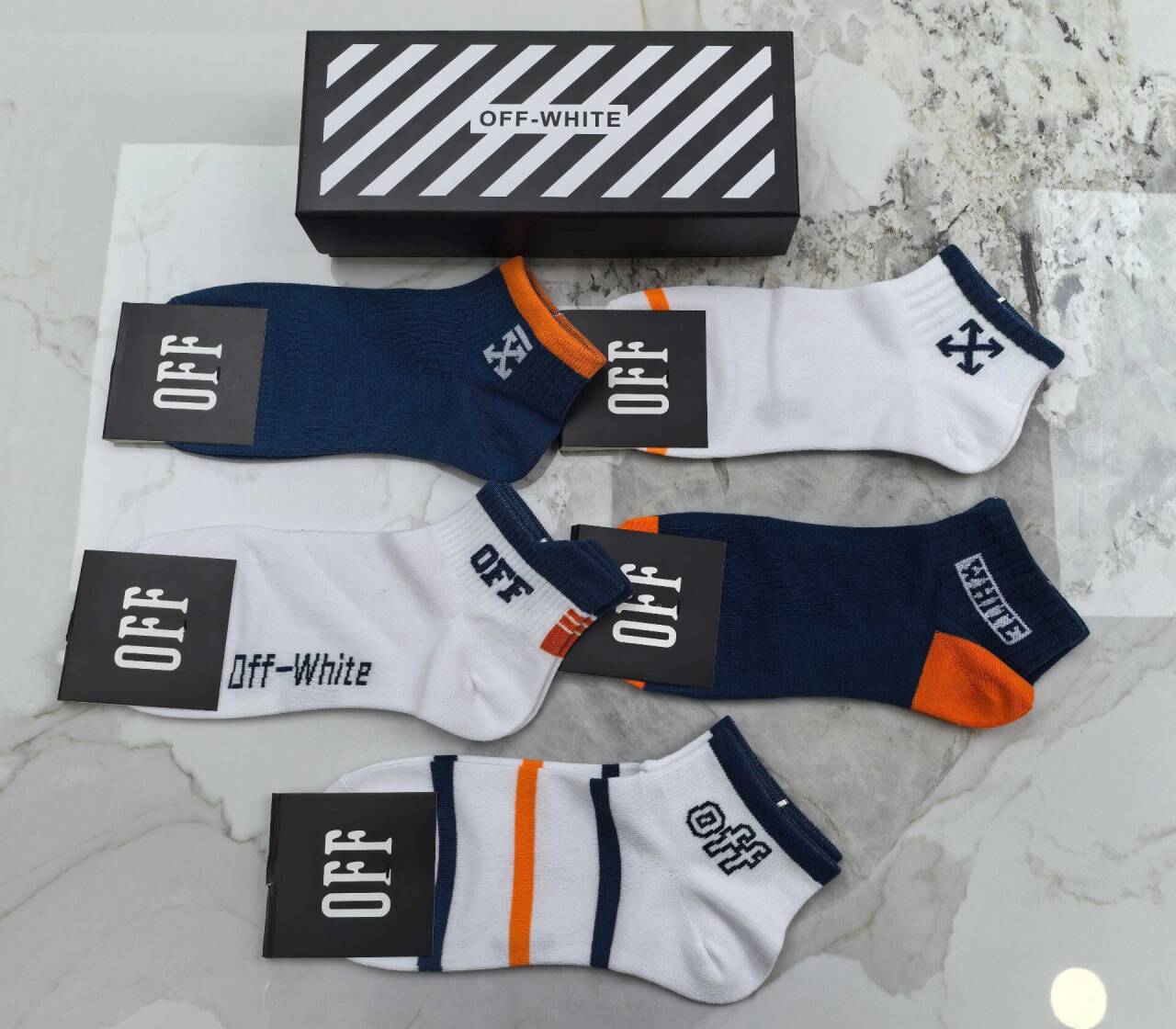 OFF-WHITE  Pure cotton low-cut socks
