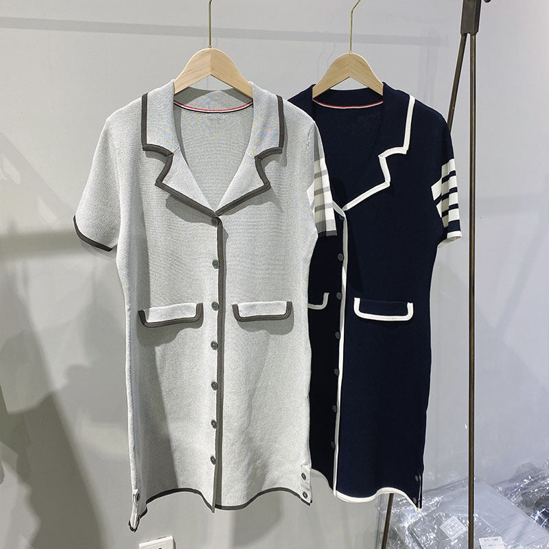 Japanese Lace Silk Dress - Partial Button Front