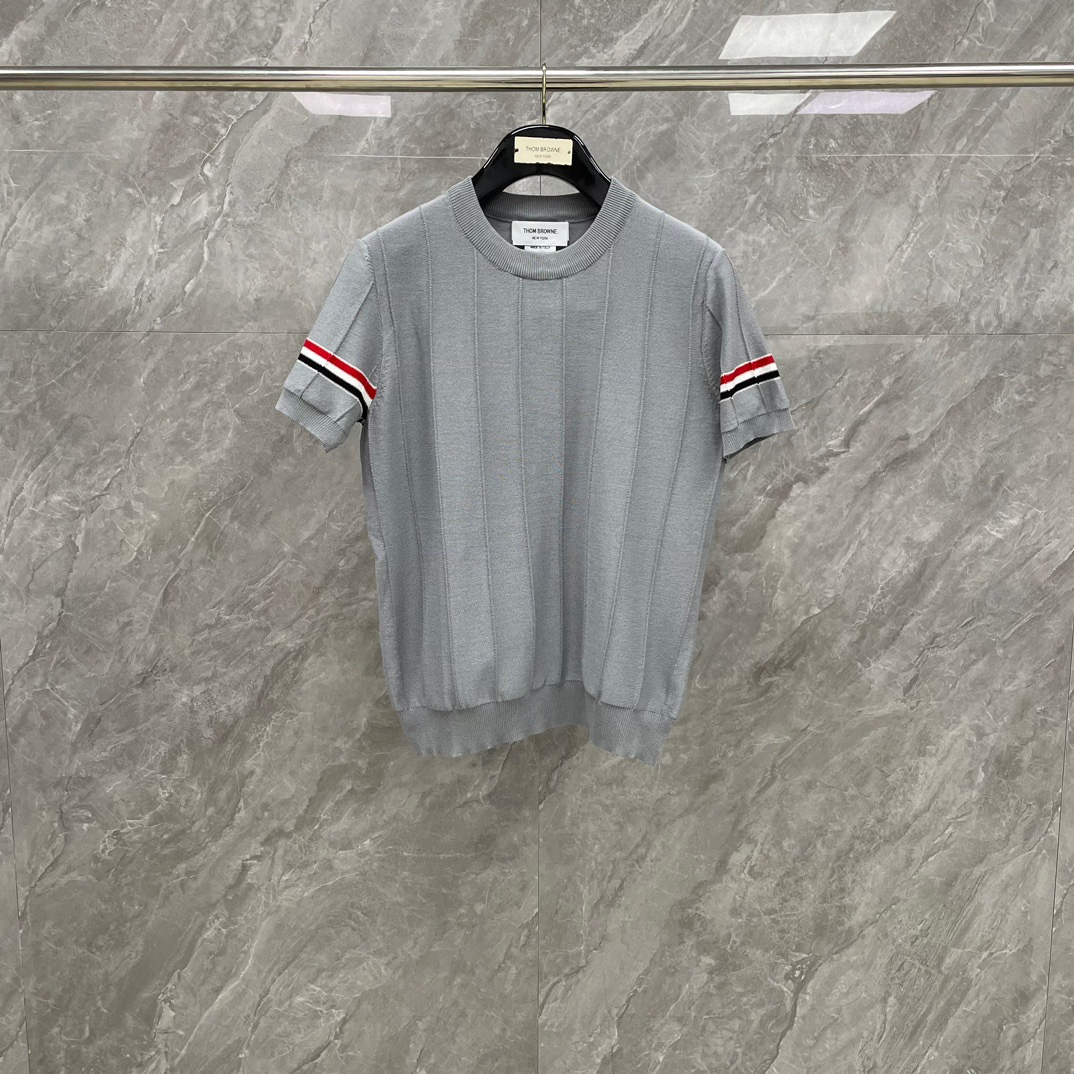Men's Textured Knit Polo Shirt | 4-Bar Detail | Signature Grosgrain