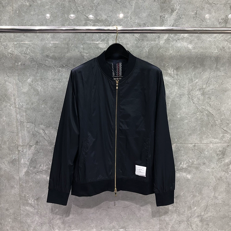 Thom Browne4-Bar Back Stripe Jacket with Signature Grosgrain Detail