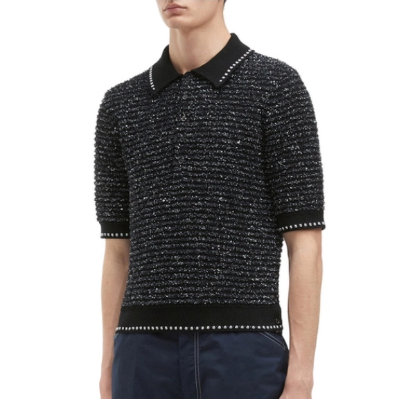 2025  Wool jacquard polo shirt