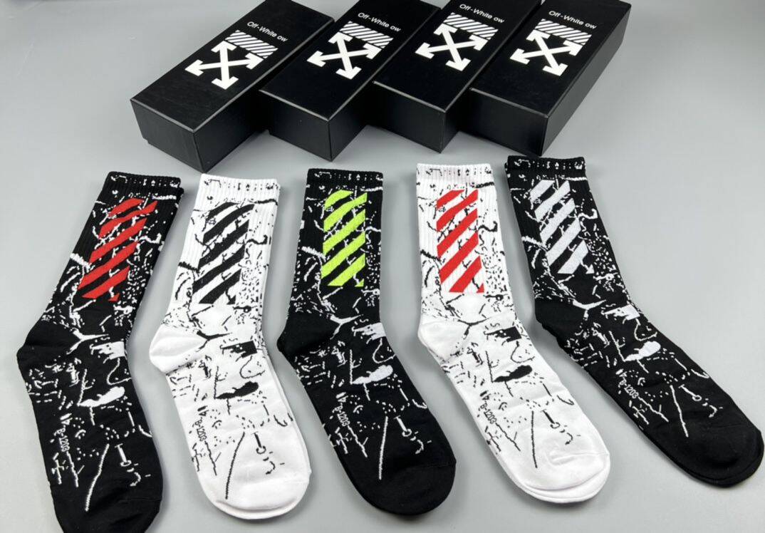 OFF-WHITE  Pure Cotton Mid-Length Socks