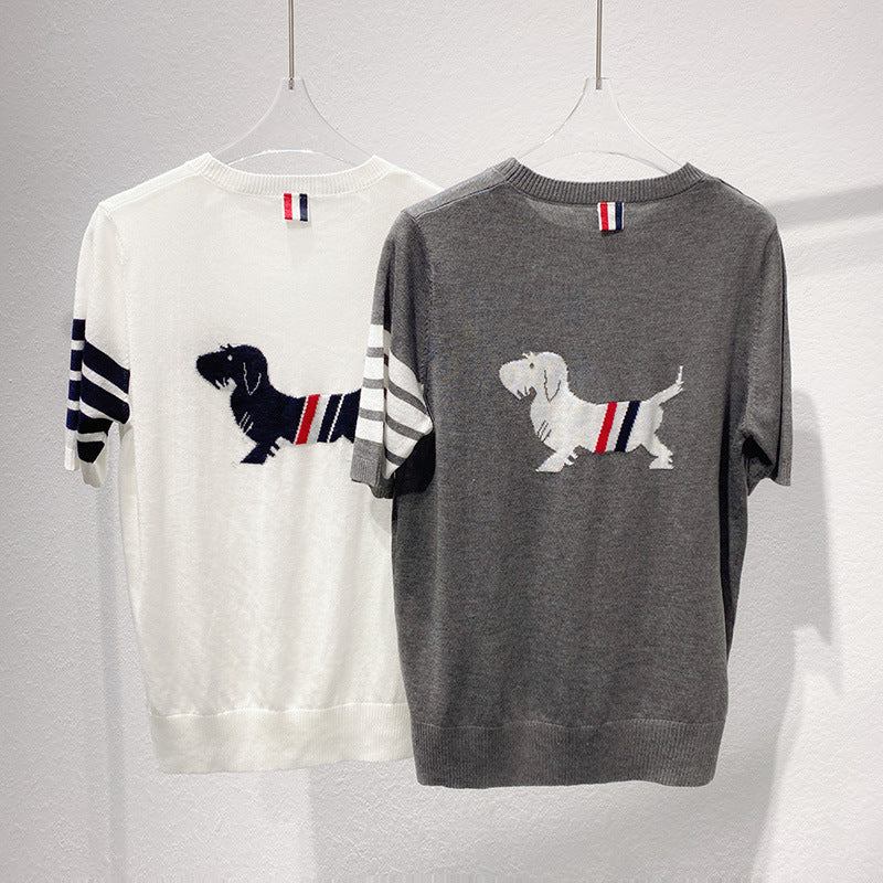 Thom BrowneAdorable Puppy Print Cotton T-Shirt for Women
