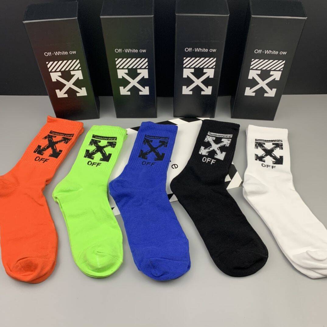 OFF-WHITE  Pure Cotton Mid-Length Socks