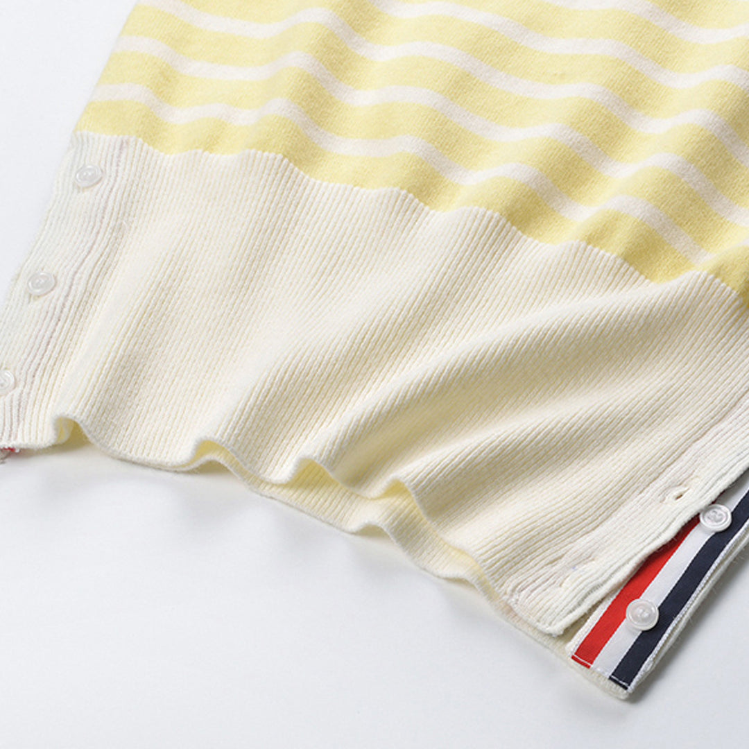 Thom BrowneWomen's Striped T-Shirt - Grosgrain Trim Detail