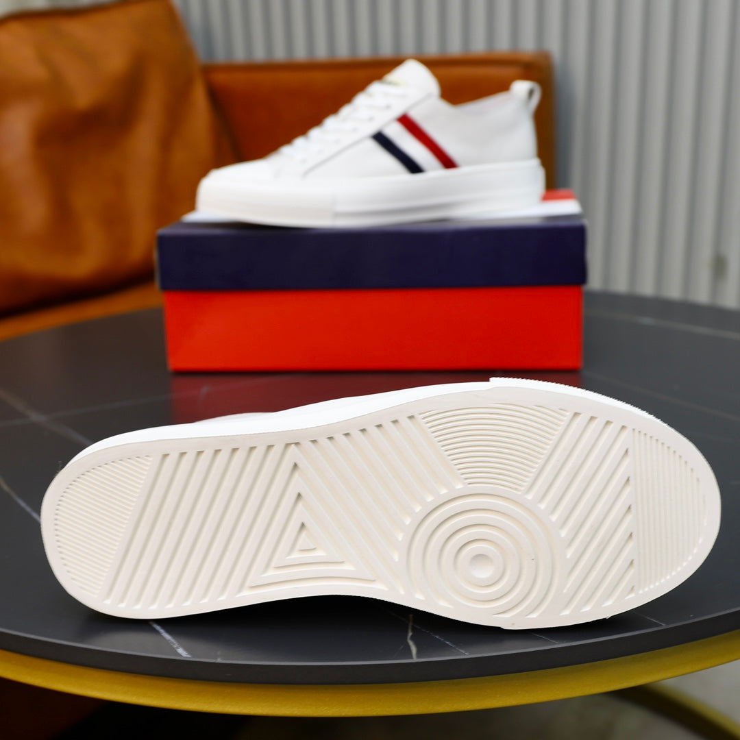 Thom BrowneMen's Classic Leather Sneakers - Premium Cowhide Low-Top Casual Shoes