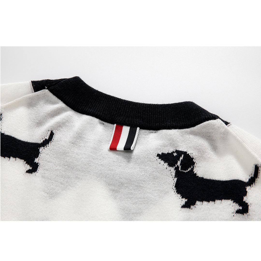 Thom BrowneWomen's Puppy Graphic T-Shirt - Striped Grosgrain Detail