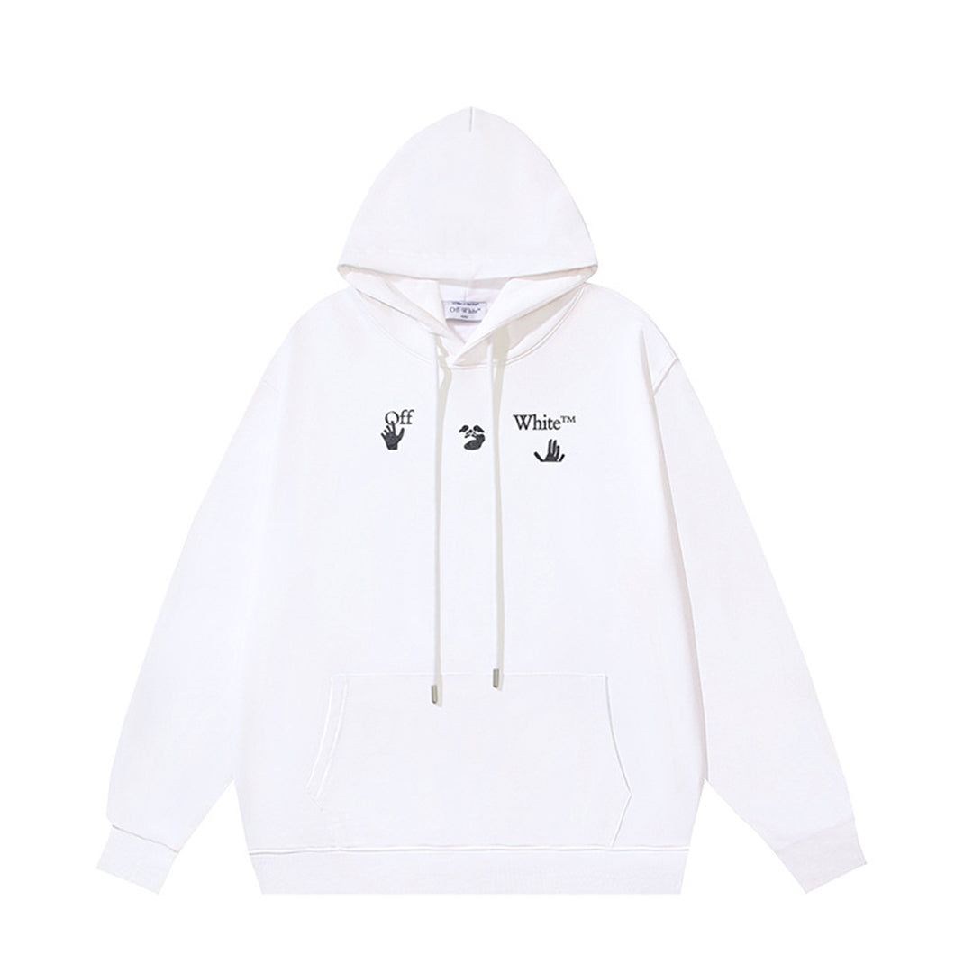 OFF-WHITELogo Print Oversized Hoodie – Dual-Tone | 100% Cotton