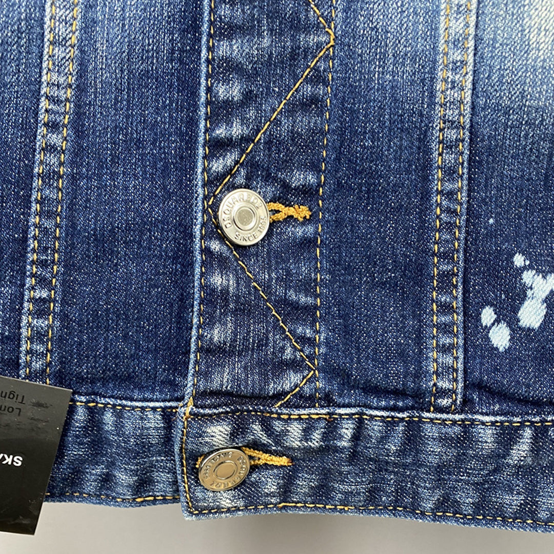 DSQ2 Men's Slim-Fit Denim Jacket | Premium Cotton Stretch