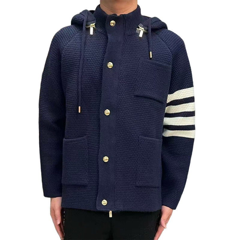 Thom BrowneClassic V-Neck Knitted Cardigan Sweater